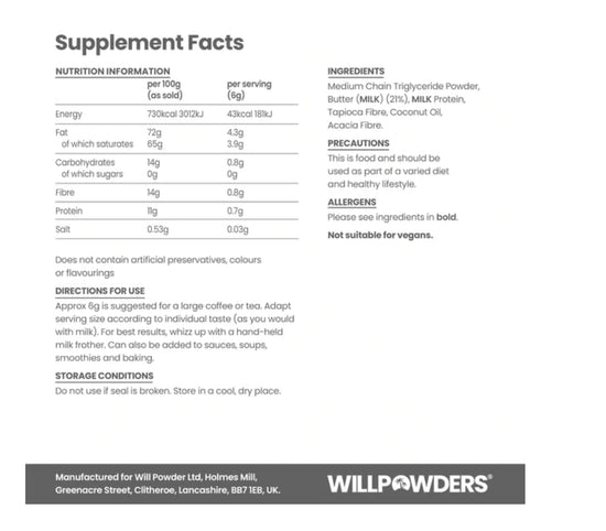 Image Title Willpowders MCT Keto Creamer